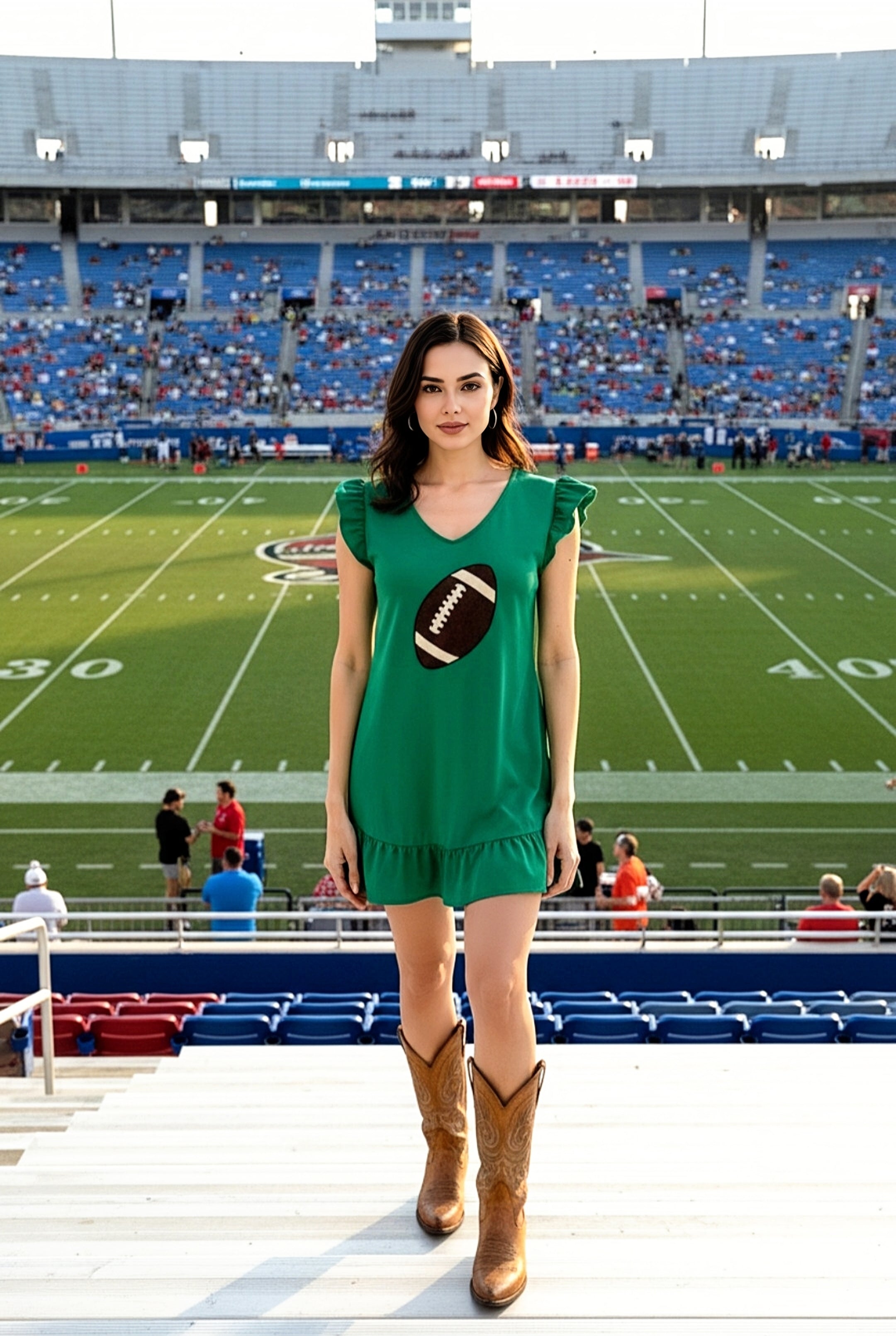 Green Sequin Football Mini Dress