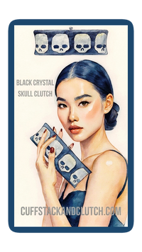 Black Skull Crystal Clutch