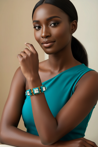 Teal and Gold Cuff
