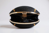 Black Crystal Football Clutch Purse