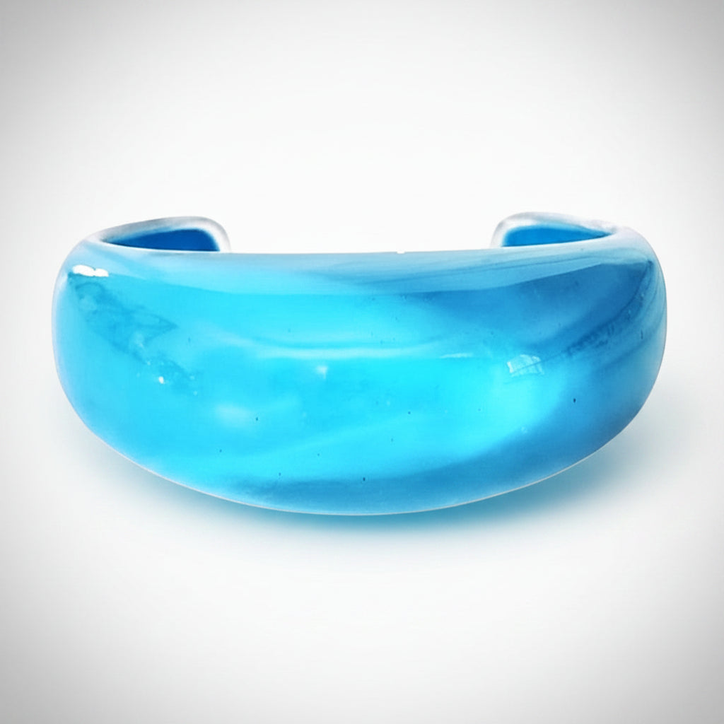Aqua Blue Acrylic Resin Cuff Bracelet