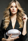Silver Crystal Football Clutch Purse