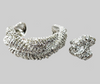 Silver Twist Cuff and Ring