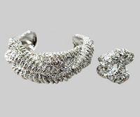 Silver Twist Cuff and Ring