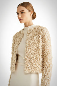 Ivory 3D Flower Jacket