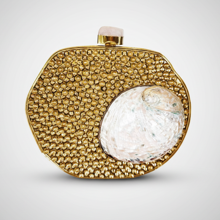 Gold Shell Clutch