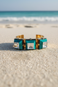 Teal and Gold Cuff