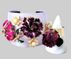 Purple Flower Cuff and Rose Bud Ring