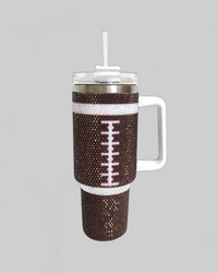 Brown Crystal Football Tumbler, 40 oz