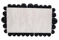 Black and White Bubble Trim Clutch