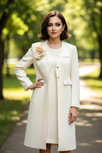 Ivory Satin Dress Coat